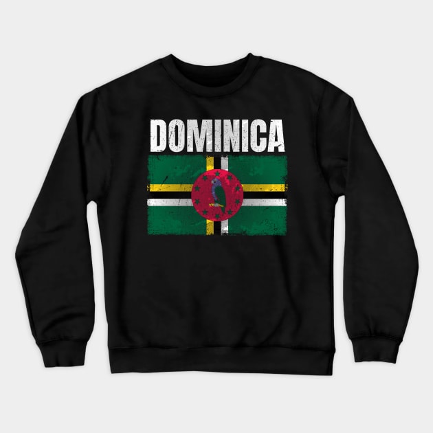 Distressed Dominica Flag Graphic Gifts for Men Women Dominican Crewneck Sweatshirt by Smoothbeats